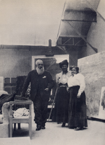 Claude Monet (1840-1926), in his third studio constructed for painting his Water Lilies, Giverny